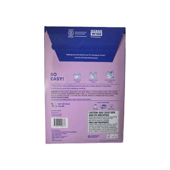 Tru Earth Lilac Breeze Eco-Strips Laundry Detergent 32 Sheets Set of 2 New Seale - Picture 4 of 4